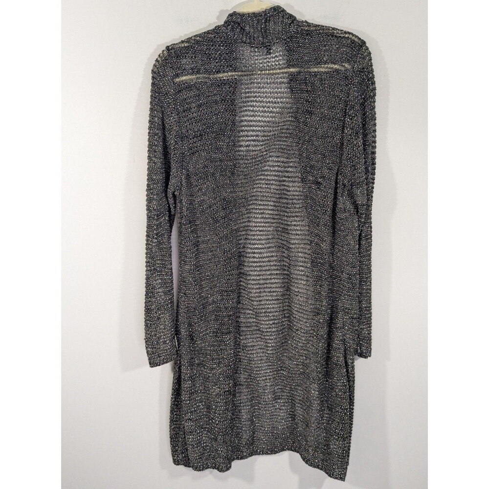 Eileen Fisher Women Linen Blend Metallic Bronze Open Front Knit Cardigan Sz XL - Picture 7 of 7